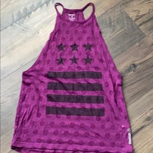 Sheer detailed high neck Reebok tank